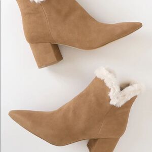 Marc Fisher LTD | Jacinte Dark Natural Suede Leather Pointed-Toe Ankle Booties 5